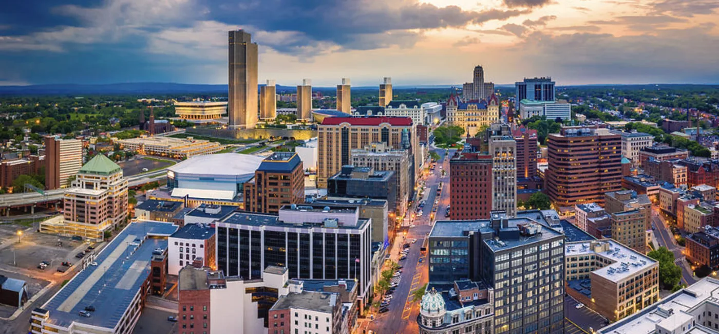 Downtown Albany, NY skyline — Ultimate Roofing service area